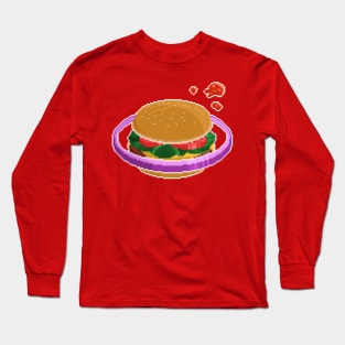 Pixelart Burger Planet Long Sleeve T-Shirt